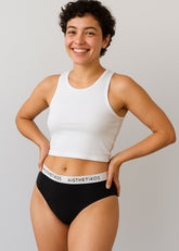 Aisthetikos Organic Bamboo Hipster Panty | Black