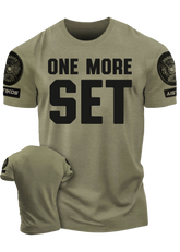 "One More Set" Funny Motivational Workout Gym T-Shirt for Men