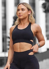 Side Cut-out Sports Bra Series (Black)