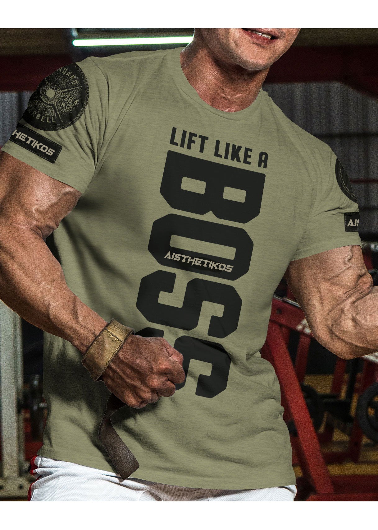 Lift Like A Boss Funny Motivational Workout Gym T-Shirt for Men