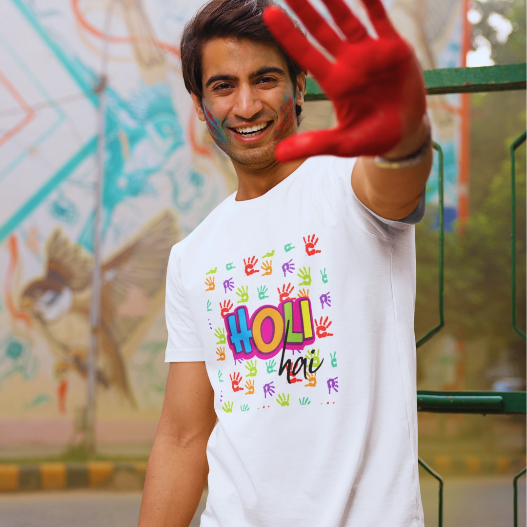 Bura Na Mano Holi Hai Quote Holi T-shirt in White ( Unisex )