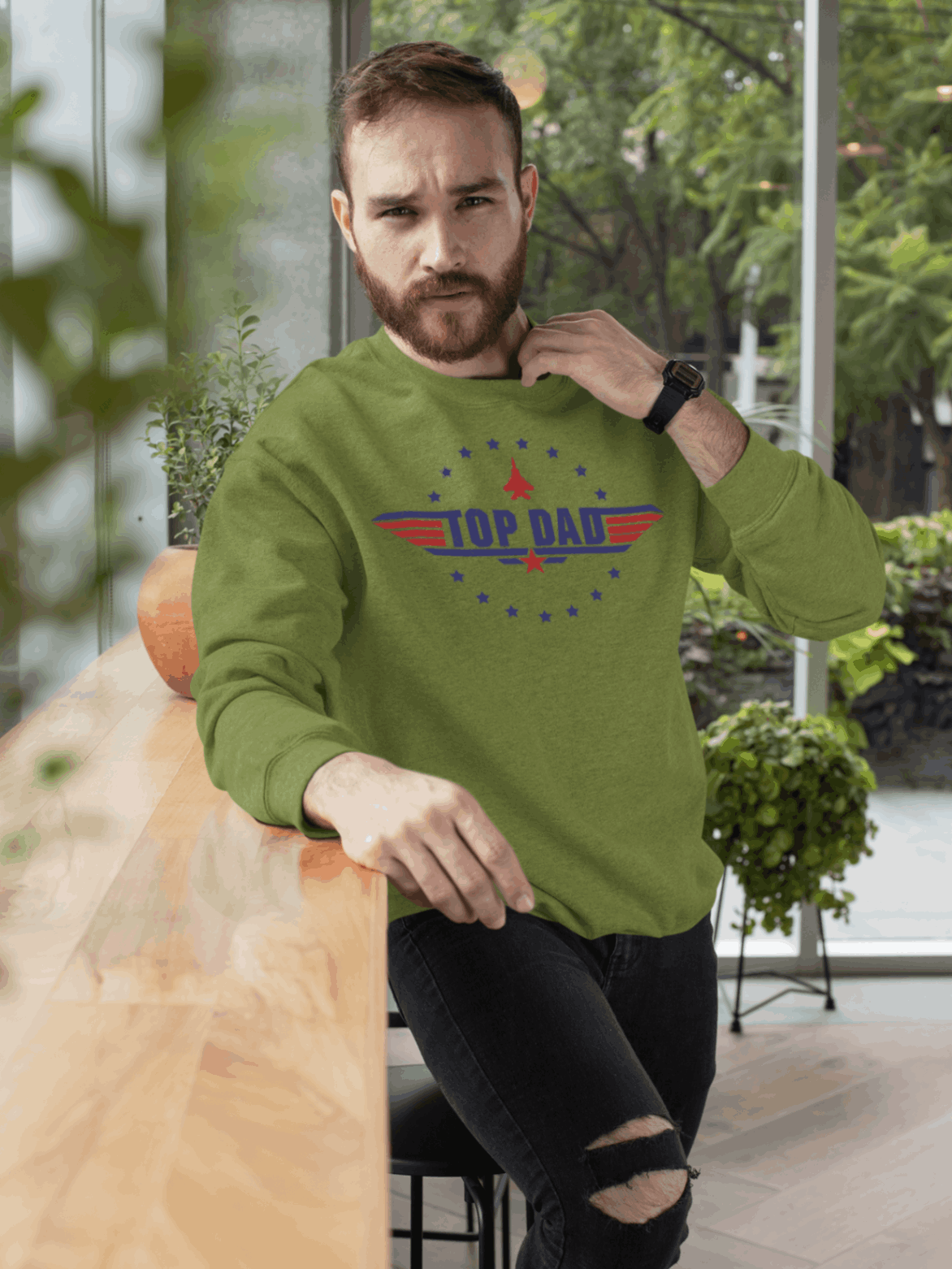 Top Dad Relaxed Fit Sweatshirt For Men