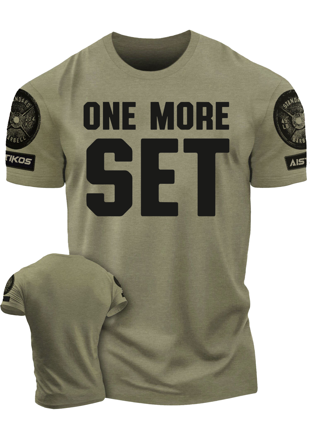 "One More Set" Funny Motivational Workout Gym T-Shirt for Men