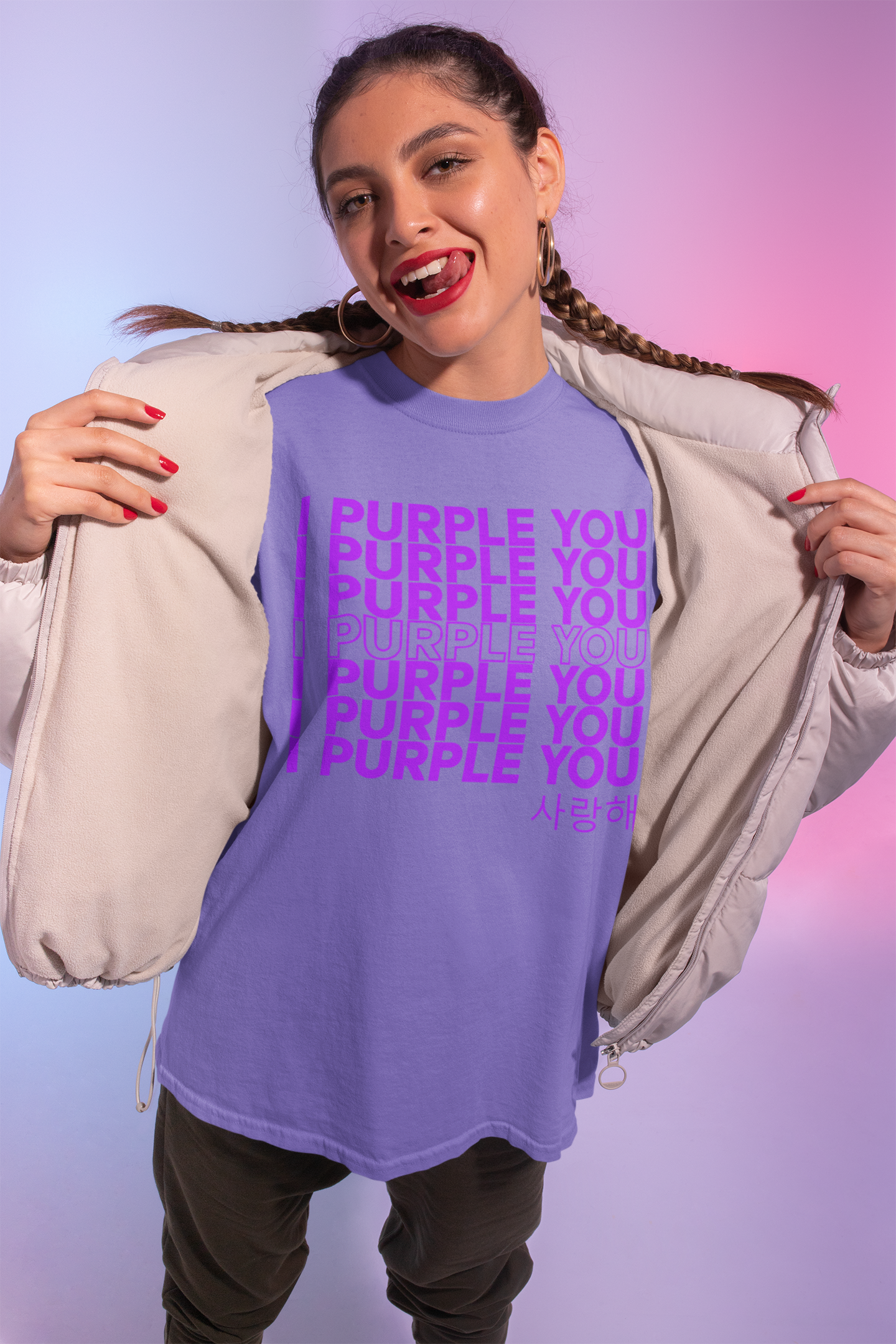 BTS I purple you 사랑해 Oversized T-shirt